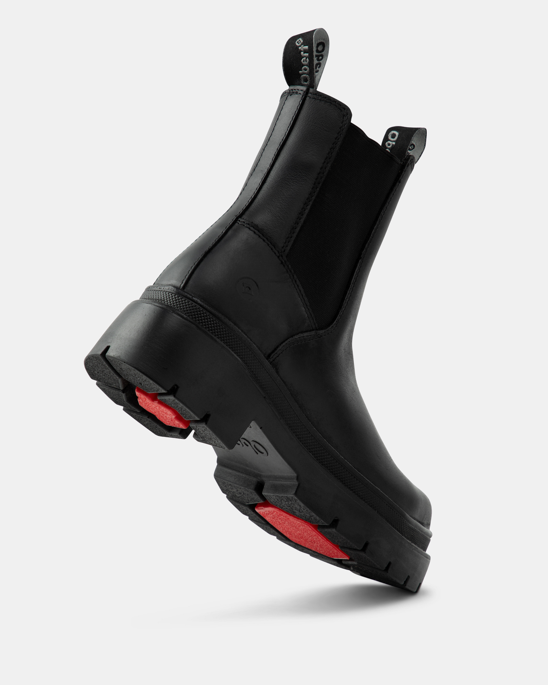 Black chelsea steel toe boot